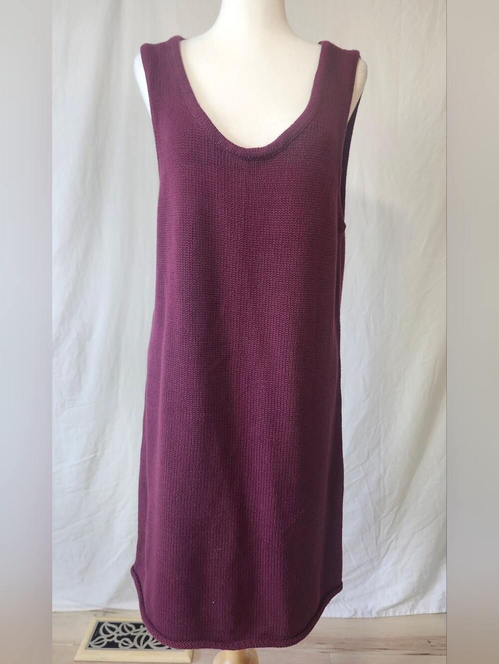 GAP Plum Cotton Knit Sleeveless Dress